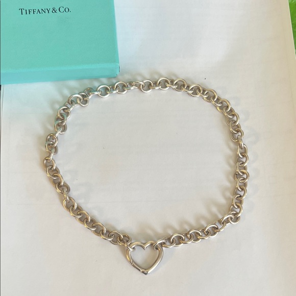 Tiffany & Co. Sterling Silver 925 Open Heart Choker - Picture 2 of 6